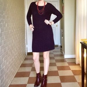 Loft Dark Purple Sweater Dress